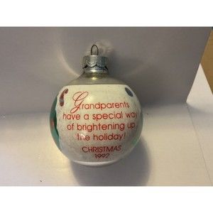 1992 Hallmark Keepsake Grandparents Glass Christmas Ornament